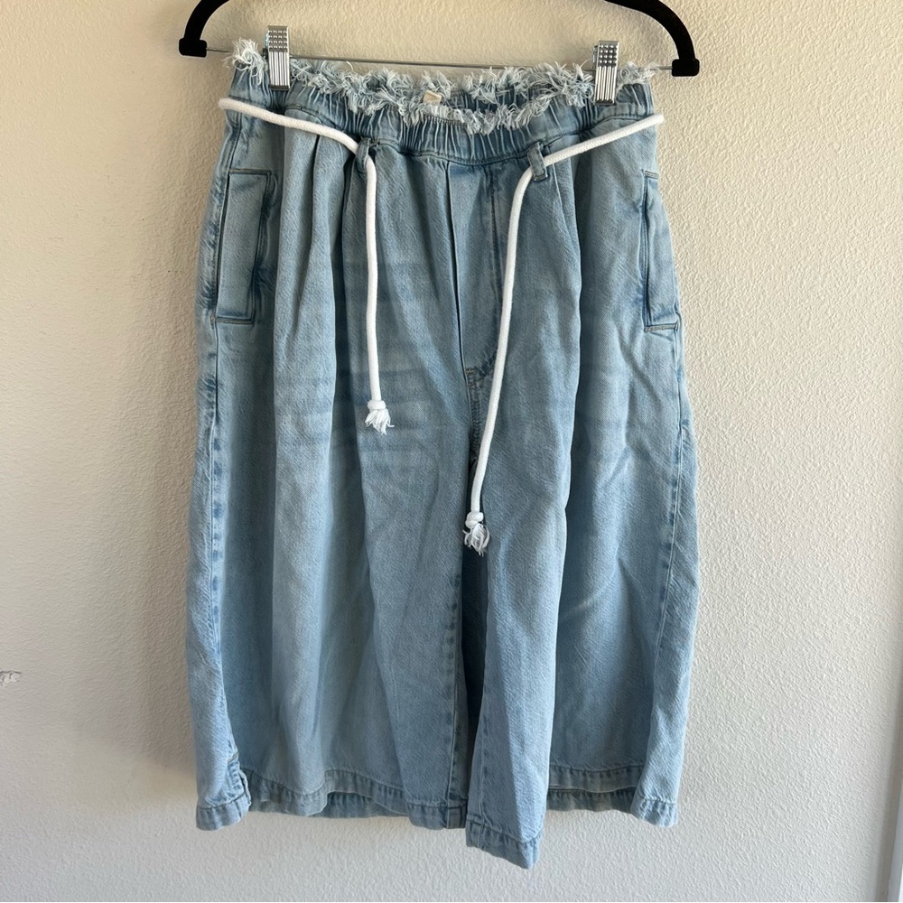 Anthropologie pilcro pj wide leg‎ cropped jeans women’s small denim - Picture 2 of 7